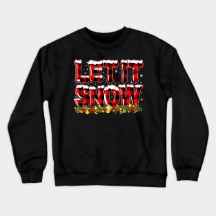 Let It Snow Christmas Snowflake Buffalo Plaid Crewneck Sweatshirt